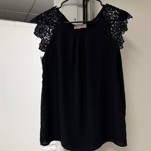 Philosophy Republic clothing Women’s Blue workwear Lace Sleeve Top Size Medium’s